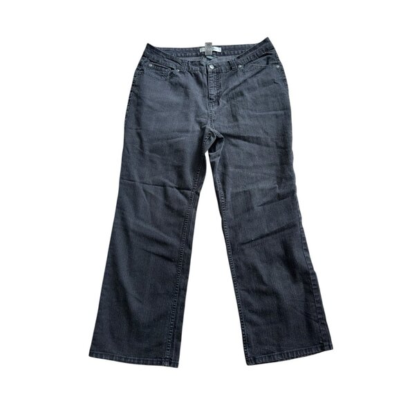 croft & barrow Pants - VINTAGE Croft Barrow Jeans Womens 14P Black Faded Jeans Ladies 35x27